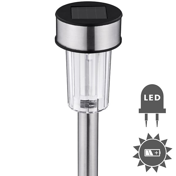 TECTAKE - Lot de 24 lampes solaires LED argent - large