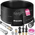 TECTAKE - Kit de nettoyage et de débouchage de canalisations avec 1 tuyau, 2 buses et 3 adaptateurs noir - vignette