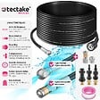 TECTAKE - Kit de nettoyage et de débouchage de canalisations avec 1 tuyau, 2 buses et 3 adaptateurs noir - vignette