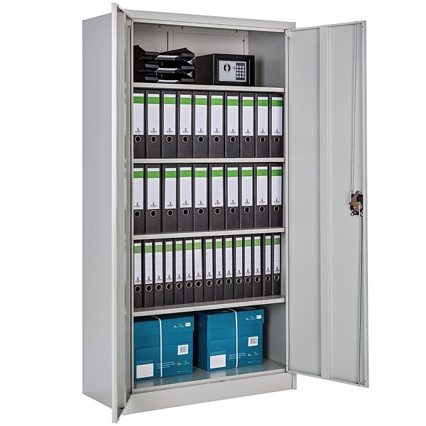 TECTAKE - Lot de armoires métallique à dossiers 5 niveaux 180x90x40cm gris - large