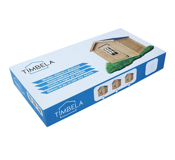 TIMBELA - Timbela M570Z-1 Maison en bois pour enfants - Toit vert - 111x113xH121cm / 0.9 m2 - SANS PLANCHER - large