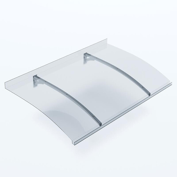 MCCOVER - AUVENT - MARQUISE DE PORTE D'ENTRÉE MÉLANIE Gris clair, L.150 cm, Profondeur totale - 90 cm - large