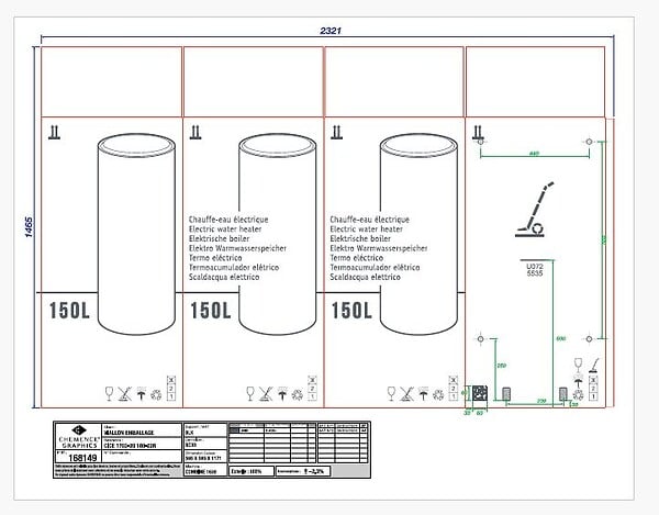 Chauffe-eau électrique mural - Acier émaillé - Blanc - 150 L - large