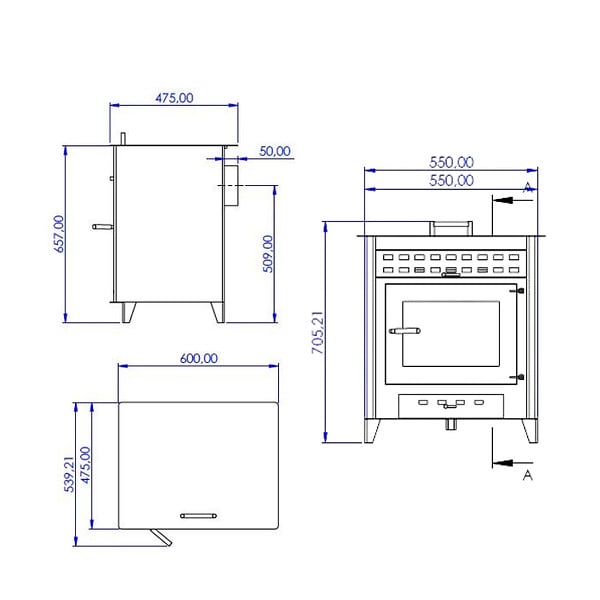 INTERSTOVES - POÊLE À BOIS NOA 9 | BÛCHES 50CM - - large
