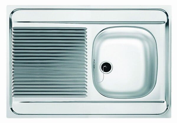 FRANKE - Évier inox 1 bac, 1 égouttoir à poser - Dimensions : 80 x 60 cm - MAN711-800 - large