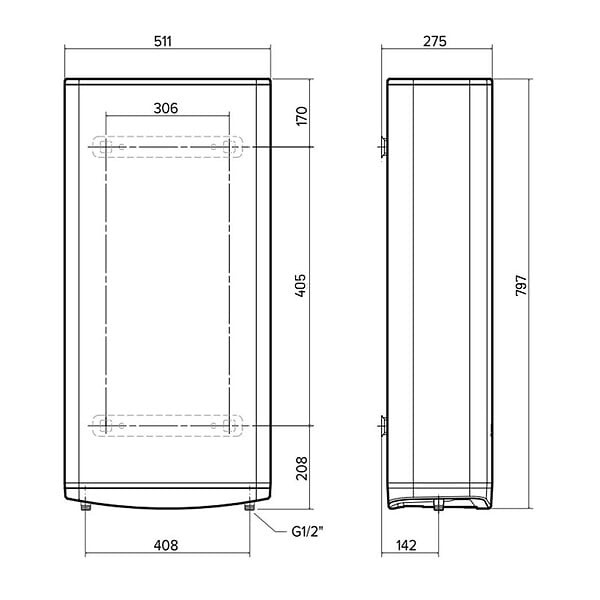 ARISTON - Chauffe Eau Electrique Plat Mural Multipositions Velis PRO Ariston 45 L - large