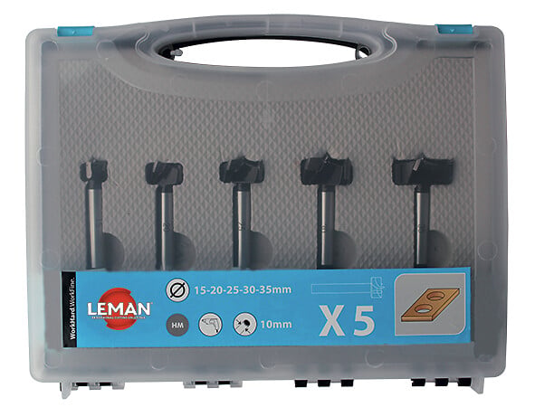 LEMAN - Coffret 5 mèches à façonner LEMAN 100.700.05 - Fond plat - Carbure HM - large