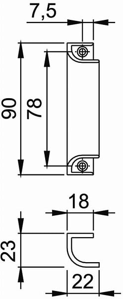 HOPPE - POIGNEE DE TIRAGE 430  ALU ARG EA78 - large