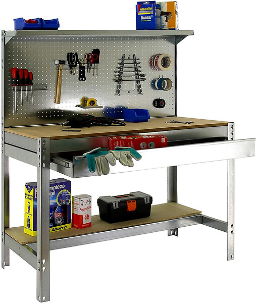 SIMON RACK - Simon Rack - Kit Etabli 1440x1500x600mm Charge 600Kg - SIMONWORK BT3 BOX 1500 GALVA/BOIS SIMONRACK - large