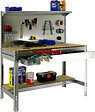SIMON RACK - Simon Rack - Kit Etabli 1440x1500x600mm Charge 600Kg - SIMONWORK BT3 BOX 1500 GALVA/BOIS SIMONRACK - vignette