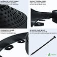 VOUNOT - Bordure de jardin PVC flexible 20m avec piquets noir - vignette
