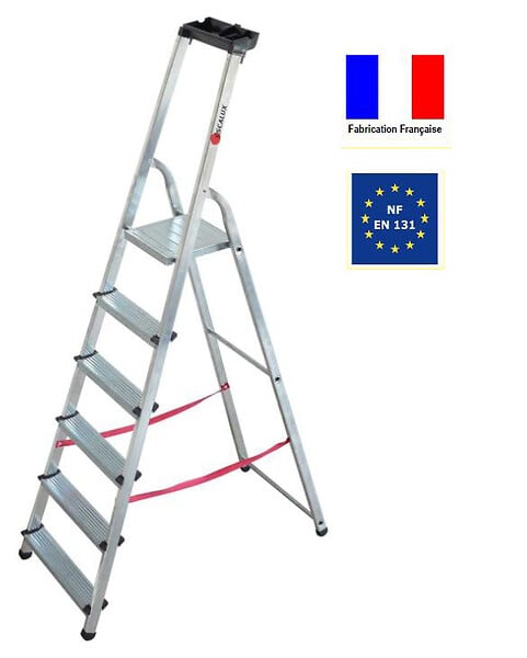 ESCALUX - Escabeau Aluminium 6 marches hauteur 3,21 m MARCHALU PLUS Escalux - large
