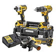 DEWALT - Pack 3 outils 18V DEWALT DCK384P2T-QW : perceuse-visseuse à percussion DCD796, meuleuse Ø125mm DCG405 et visseuse à choc DCF887 avec 2 coffrets et 2 batteries - vignette