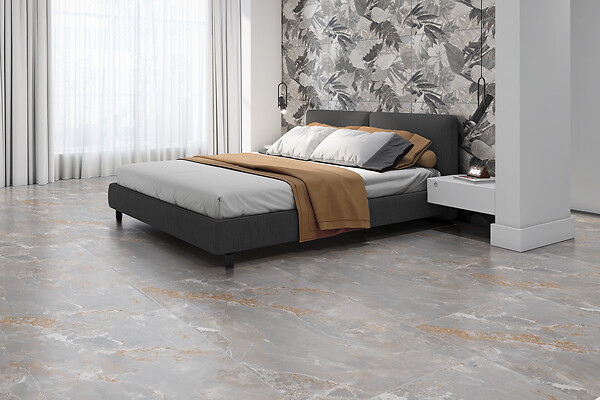 CERAM INDUSTRIE - Carrelage mural grès cérame 60x120cm - Gris - 1,44m²/boîte - large