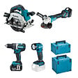MAKITA - Pack 4 machines MAKITA 18 V - DLX4154TJ - en coffret avec batteries et chargeur - vignette