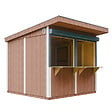 TIMBELA - Grand stand marché avec comptoir 5,9 m2 - H240x248x305 cm - Construction de Panneaux LP Smartside - Timbela M950-REDWOOD RED - vignette