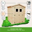 TIMBELA - Abri de jardin en bois - Stockage extérieur I186xL196xH218 cm/ 2,82 m2 - M320 - vignette