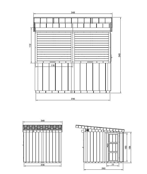 TIMBELA - Grand stand marché avec comptoir 5,9 m2 - H240x248x305 cm - Bar jardin, kiosque extérieur -  Construction de Panneaux LP Smartside - Timbela M950 - large