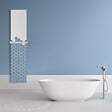 U-TILE - Radiateur électrique Hexagone - coloris bleu jean et blanc - 800 Watts - 180 x 40 cm vertical - vignette