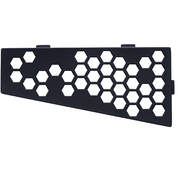 U-TILE - Etagère de douche en acier inox noir 26,2 x 12/7 cm x 2 mm - Rectangulaire design Hexagone - fixation sans perçage - large