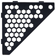 U-TILE - Etagère de douche en acier inox noir 20,4 x 20,4 cm x 2 mm - Pentagone design Hexagone - fixation sans perçage - vignette