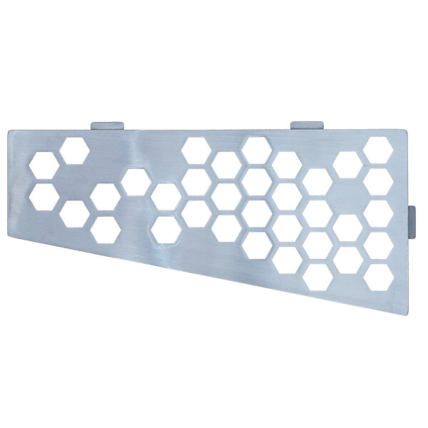 U-TILE - Etagère de douche en acier inox 26,2 x 12/7 cm x 2 mm  - Rectangulaire design Hexagone - fixation sans perçage - large