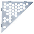 U-TILE - Etagère de douche en acier inox 20,4 x 20,4 cm x 2 mm - Triangulaire design Hexagone - fixation sans perçage - vignette