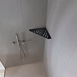 U-TILE - Etagère de douche en acier inox noir 20,4 x 20,4 cm x 2 mm -  Pentagone design Jungle - fixation sans perçage - vignette