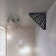 U-TILE - Etagère de douche en acier inox noir 20,4 x 20,4 cm x 2 mm -  Pentagone design Jungle - fixation sans perçage - vignette