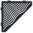 U-TILE - Etagère de douche en acier inox noir 20,4 x 20,4 cm x 2 mm - Pentagone design Aqua - fixation sans perçage - vignette