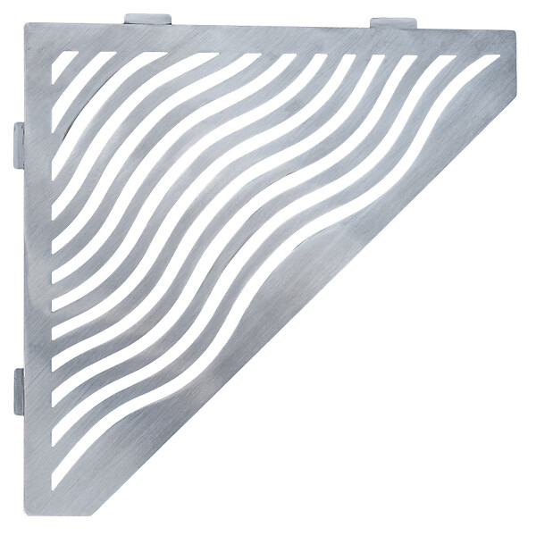 U-TILE - Etagère de douche en acier inox 20,4 x 20,4 cm x 2 mm - Pentagone design Aqua - fixation sans perçage - large