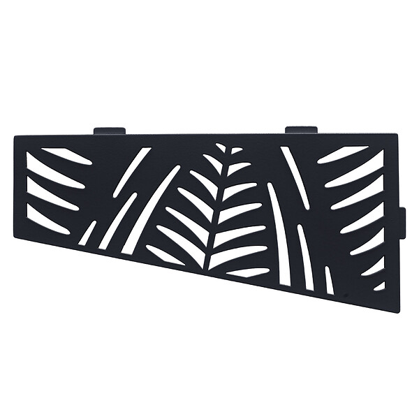 U-TILE - Etagère de douche en acier inox noir 26,2 x 12/7 cm x 2 mm - Rectangulaire design Jungle - fixation sans perçage - large