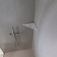 U-TILE - Etagère de douche en acier inox 20,4 x 20,4 cm x 2 mm - Triangulaire design Jungle - fixation sans perçage - vignette