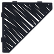 U-TILE - Etagère de douche en acier inox noir 20,4 x 20,4 cm x 2 mm - Pentagone design Tiger - fixation sans perçage - vignette