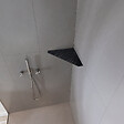 U-TILE - Etagère de douche en acier inox noir 20,4 x 20,4 cm x 2 mm - Pentagone design Tiger - fixation sans perçage - vignette