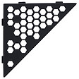U-TILE - Etagère de douche en acier inox noir 20,4 x 20,4 cm x 2 mm - Triangulaire design Hexagone - fixation sans perçage - vignette