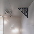 U-TILE - Etagère de douche en acier inox noir 20,4 x 20,4 cm x 2 mm - Triangulaire design Hexagone - fixation sans perçage - vignette
