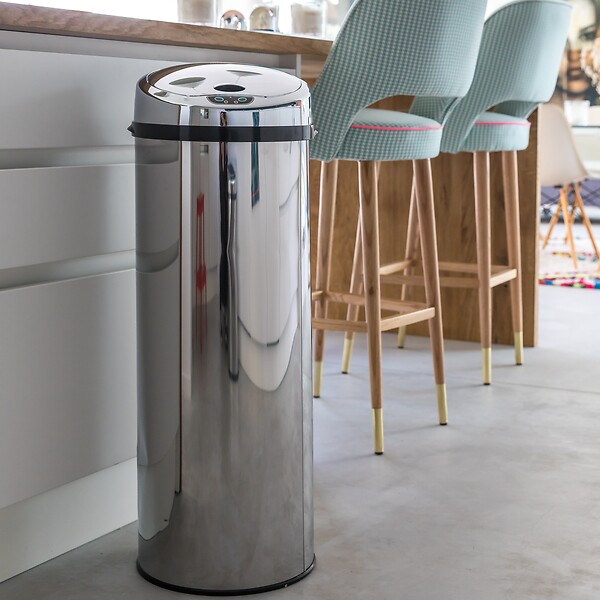KITCHEN MOVE - Poubelle automatique inox ARTIC argent 42L - large