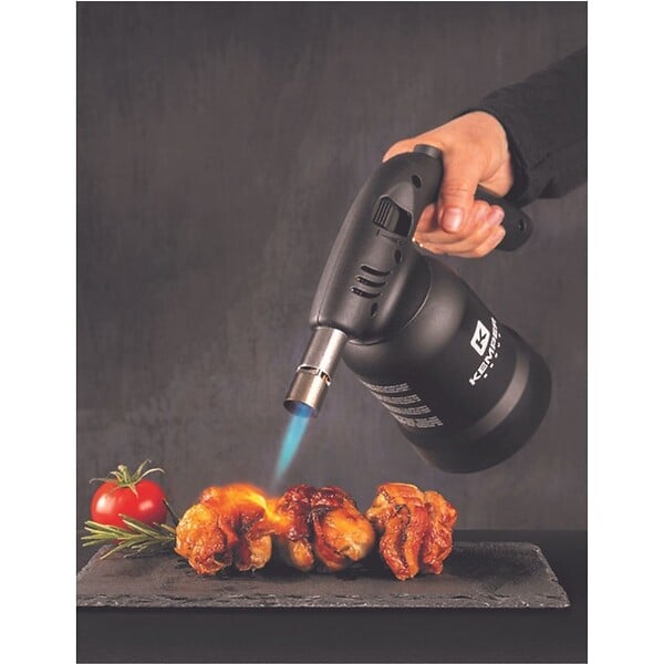 KEMPER - Lampe à souder à gaz Professionnelle 360° Chalumeau gaz Allumage piezo + 8 Cartouches gaz Perçables KEMPER - large