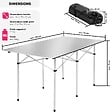 TECTAKE - Table pliante de camping en aluminium avec housse, 140 x 70 x 70 cm gris - vignette