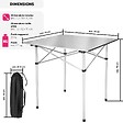 TECTAKE - Table pliante de camping en aluminium avec housse, 70 x 70 x 70 cm gris - vignette