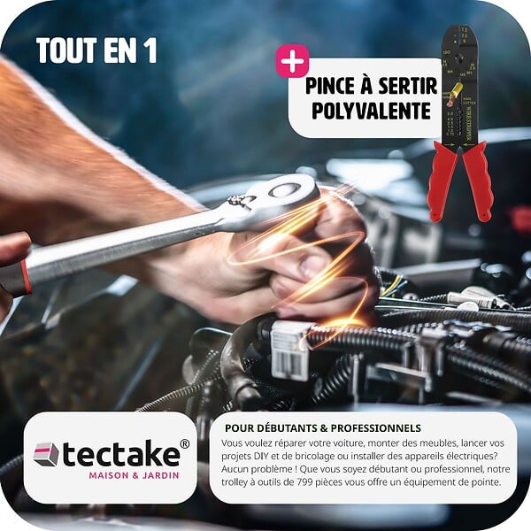 TECTAKE - Caisse à outils 799 pièces noir - large