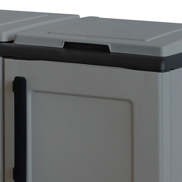 INTEC - Armoire de tri Selectif 3 Sacs Gris - Meuble de Recyclage Int / Ext - Dimensions 102 x 37 x 84 cm - INTEC - large