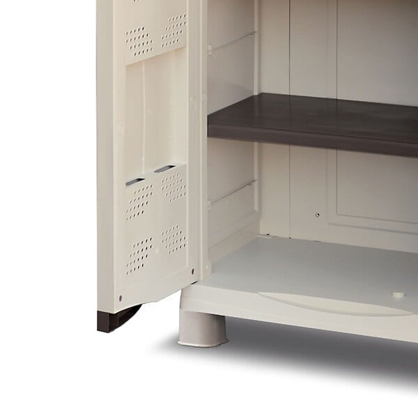 INTEC - Armoire de rangement 2 portes 4 Etagères 70 x 47 x 184cm 4 pieds Charge 100kg max INTEC - large