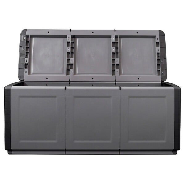INTEC - Coffre de rangement 330L Gris/Noir 138 x 53 x H57cm Poignées de transport polypropylène INTEC - large
