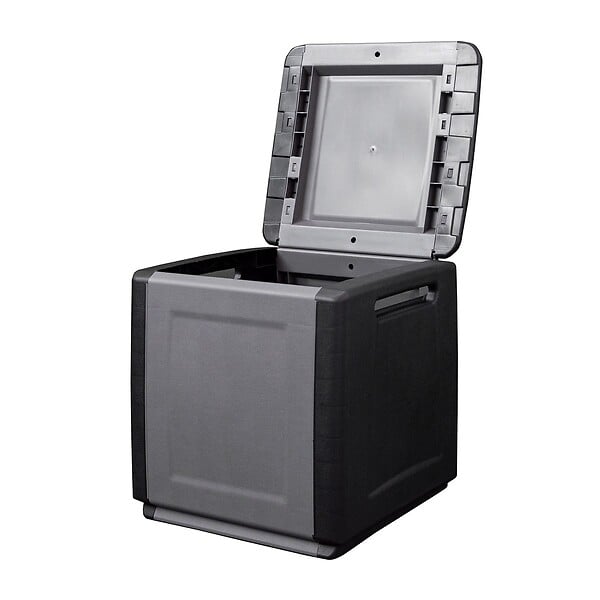 INTEC - Coffre de rangement 130L Gris/Noir 54 x 53 x H57cm Poignées de transport polypropylène INTEC - large