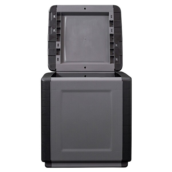 INTEC - Coffre de rangement 130L Gris/Noir 54 x 53 x H57cm Poignées de transport polypropylène INTEC - large