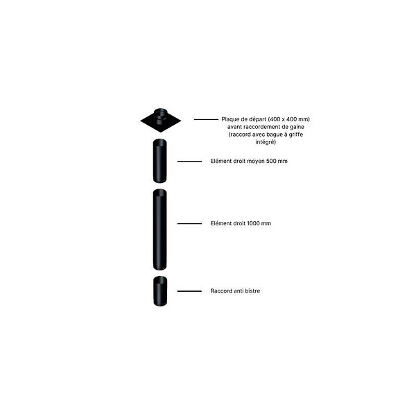 INTERSTOVES - Pack Poêle à bois ROSA 10 bûches 50cm + Kit Conduit 150 - - large