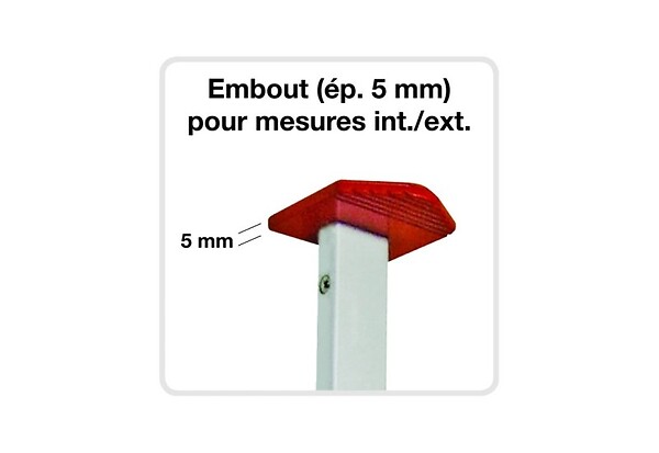 METRICA - METRICA - Mesure télescopique 1m à lecture directe sur ruban gradué avec indication des mesures intérieures et extérieures - 1m - large