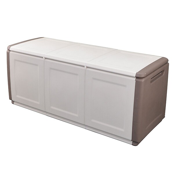 INTEC - Coffre de rangement 330L Beige/Taupe 138 x 53 x H57cm Poignées de transport polypropylène INTEC - large